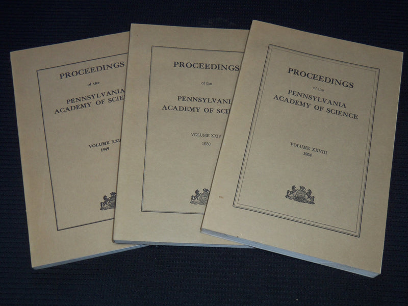 1949-1954 PENNSYLVANIA ACADEMY OF SCIENCE PROCEEDINGS LOT OF 3 - O 1864A