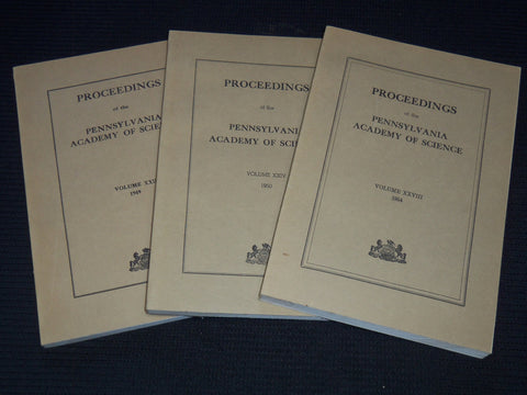 1949-1954 PENNSYLVANIA ACADEMY OF SCIENCE PROCEEDINGS LOT OF 3 - O 1864A
