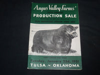 1951 ANGUS VALLEY FARMS ABERDEEN-ANGUS BREEDERS' CATTLE SALE CATALOG - J 9220