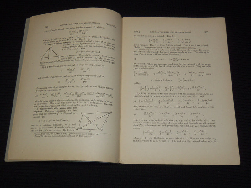 1921 THE AMERICAN MATHEMATICAL MONTHLY MAGAZINE LOT OF 4 - WR 277D