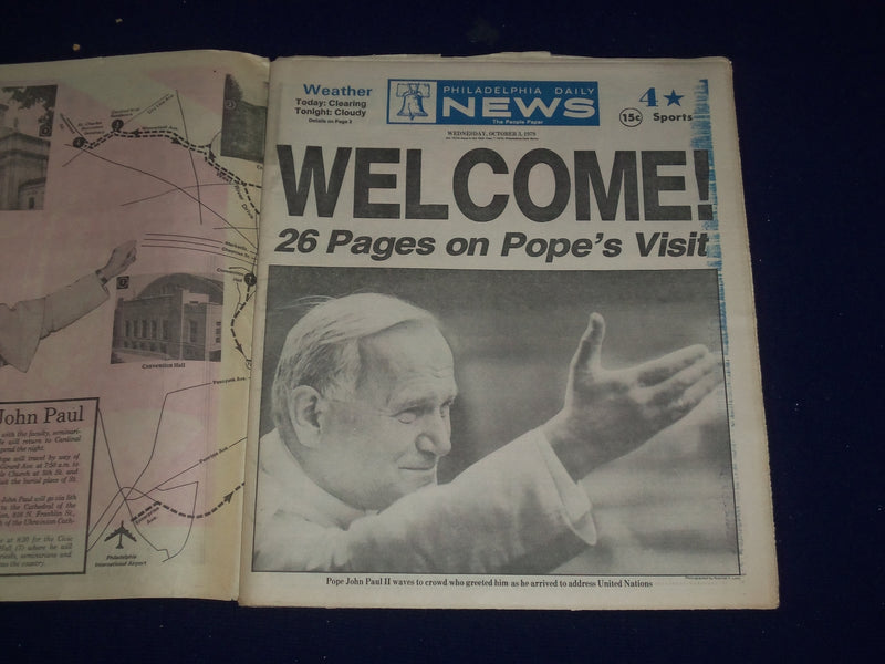 1979 OCTOBER 3 PHILADELPHIA DAILY NEWS - POPE JOHN PAUL II VISIT - NP 2977