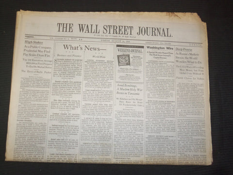 1998 AUG 14 THE WALL STREET JOURNAL - PRUDENTIAL MAY FIND PAY SCALES FIRE-WJ 258