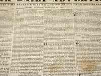 1837 NEWARK DAILY ADVERTISER NEWSPAPER LOT OF 2 ISSUES - NEW JERSEY - NP 4864