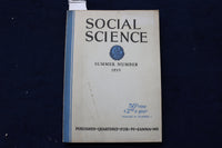 1935 JULY SOCIAL SCIENCE QUARTERLY SOFTCOVER BOOK - K 1453