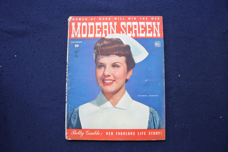 1943 SEPTEMBER MODERN SCREEN MAGAZINE - DEANNA DURBIN COVER - E 17251