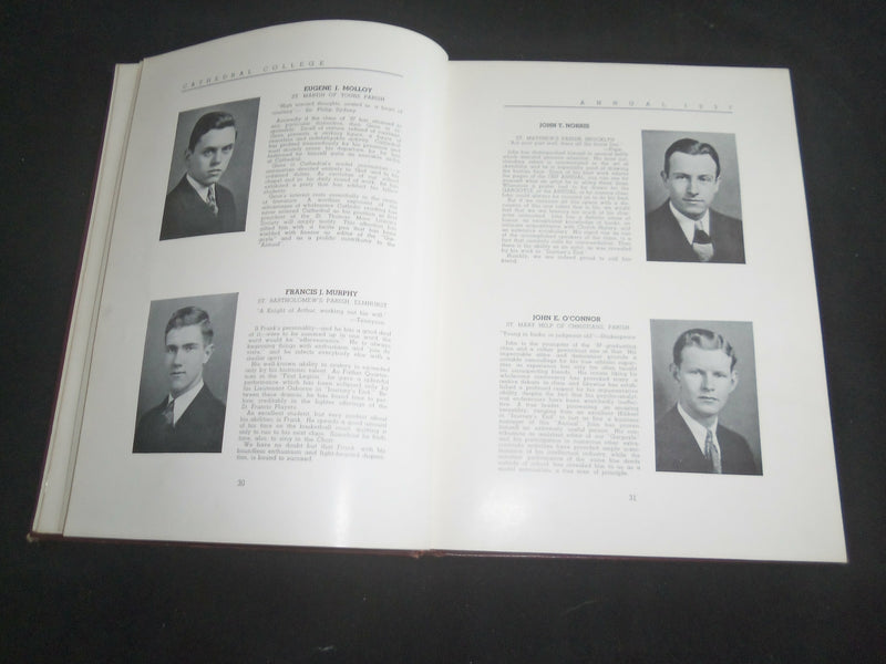 1937 CATHEDRAL COLLEGE OF IMMACULATE CONCEPTION YEARBOOK - BROOKLYN, NY- YB 2525