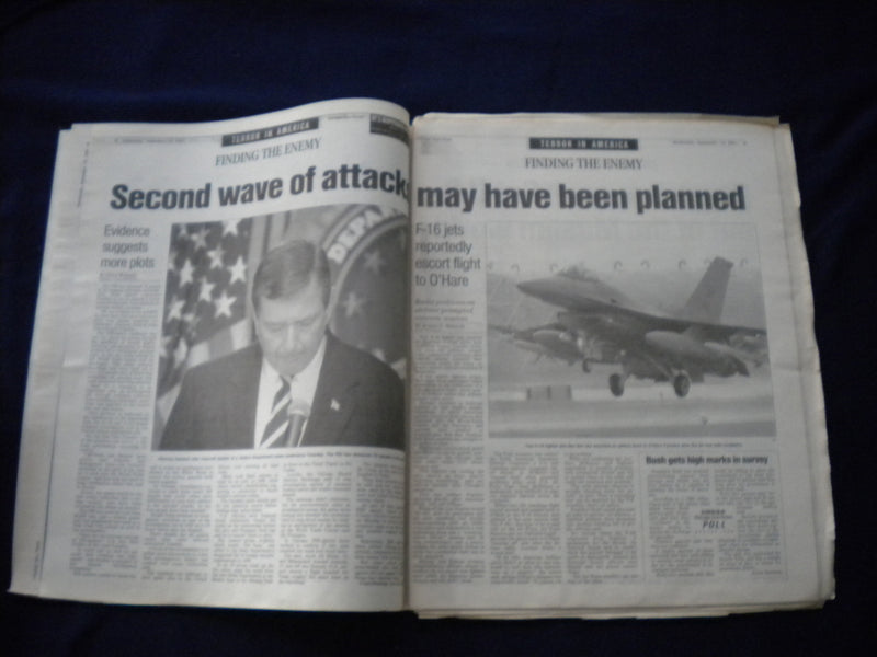 2001 SEPTEMBER 19 CHICAGO SUN-TIMES NEWSPAPER -BOEING CUTS 30,000 JOBS - NP 5947