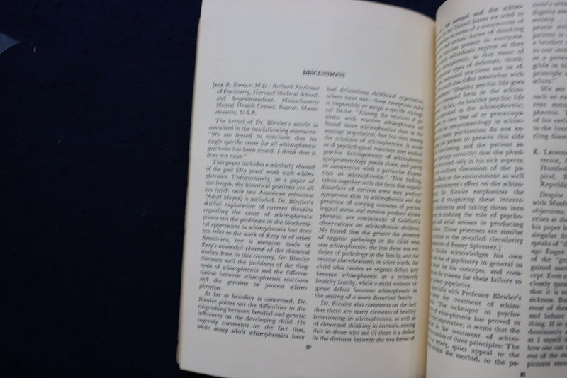 1966 CONCEPTION OF SCHIZOPHRENIA WITHIN THE LAST FIFTY YEARS AND TODAY - K 912