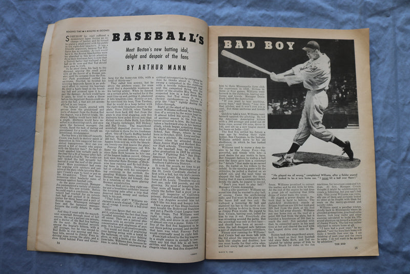 1940 MARCH 9 LIBERTY MAGAZINE - THE GIRL NEXT DOOR - ST 5509X