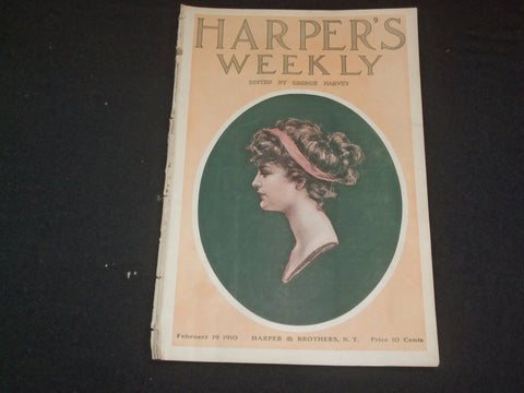 1910 FEBRUARY 19 HARPER'S WEEKLY MAGAZINE -THE PROOF OF THE PORRIDGE - ST 6365