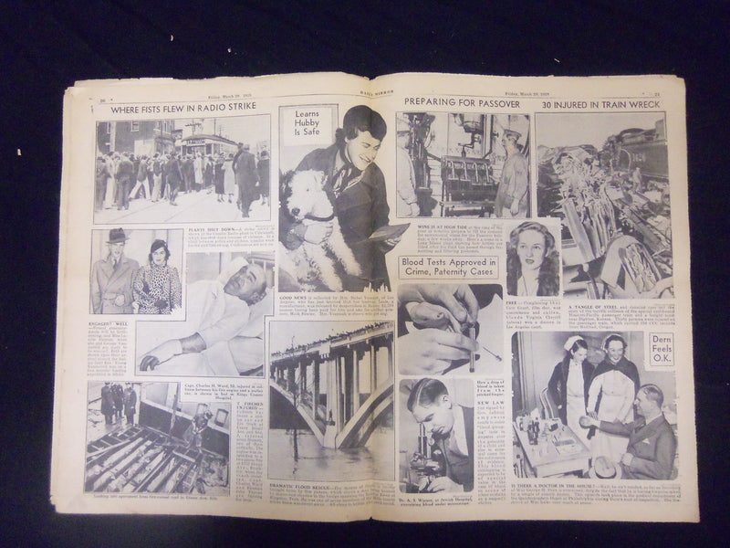 1935 MARCH 29 NEW YORK DAILY MIRROR- U.S. SEIZES 10,000 SWEEPS TICKETS - NP 2134