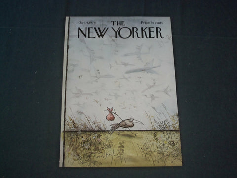 1976 OCTOBER 4 NEW YORKER MAGAZINE FRONT COVER ONLY - GREAT ART FOR FRAMING