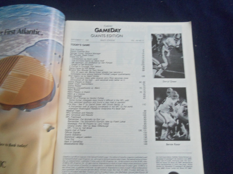 1988 SEP 11 GAMEDAY MAGAZINE - NEW YORK GIANTS VS. SAN FRANCISCO 49ERS- SP 4686F