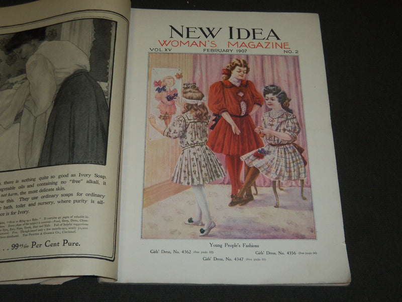 1907 FEBRUARY NEW IDEA WOMAN'S MAGAZINE - COLOR FASHION - ILLUSTRATIONS - ST 253