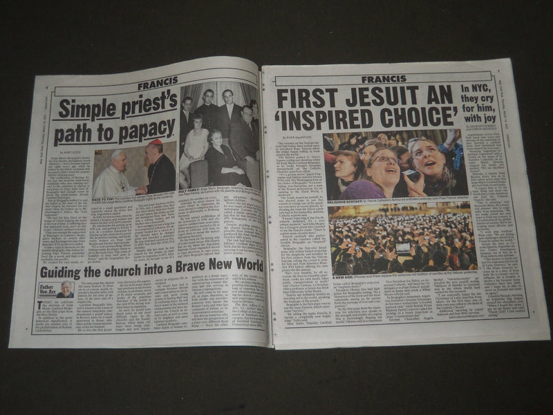 2013 MARCH 14 NEW YORK POST NEWSPAPER - FRANCIS NEW POPE - NP 2457