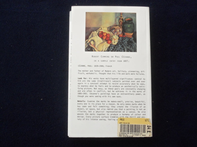 2001 ART - A FIELD GUIDE SOFTCOVER BOOK BY ROBERT CUMMING - KD 8707