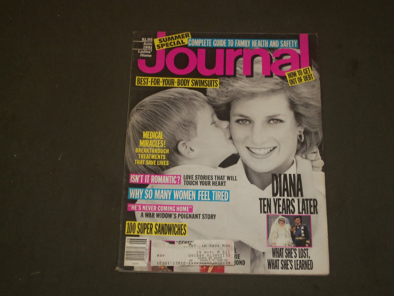 1991 JUNE LADIES' HOME JOURNAL MAGAZINE - PRINCESS DIANA 10 YEARS LATER - B 2257