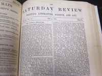 1863 SATURDAY REVIEW 2 BOUND VOLUMES - COMPLETE YR- PUBLISHED IN LONDON - R 1083