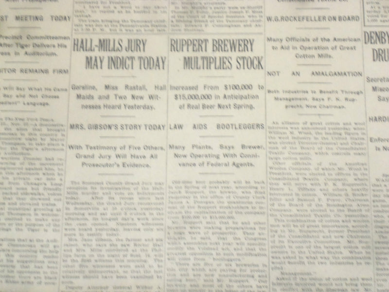 1922 NOVEMBER 28 NEW YORK TIMES - RUPPERT BREWERY MULTIPLIES STOCK - NT 8433
