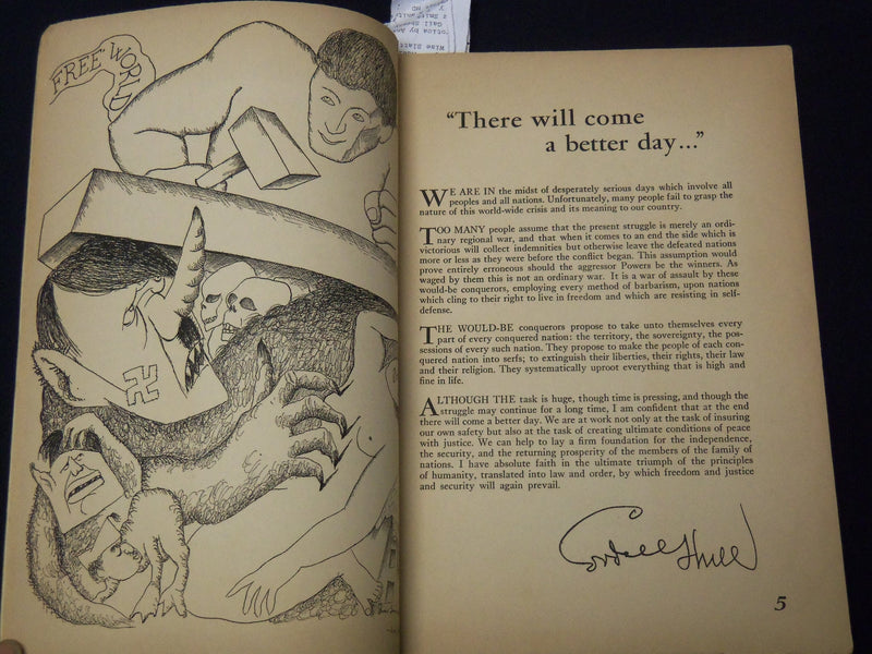 1941 OCTOBER FREE WORLD MAGAZINE - VOLUME 1 NO. 1 - HULL - MACLEISH - K 2052