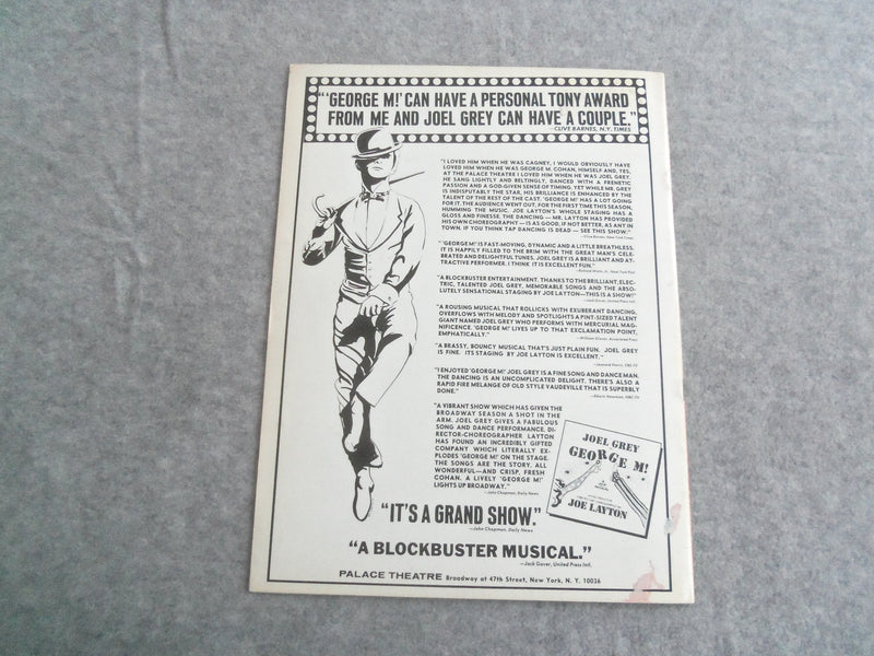 1968 GEORGE M! BROADWAY PROGRAM - JOEL GREY - JOE LAYTON - J 7647
