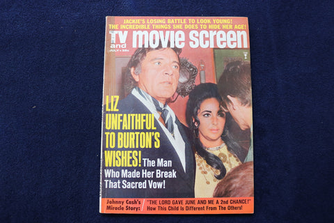 1970 JULY TV AND MOVIE SCREEN MAGAZINE - BURTON & TAYLOR COVER - E 12851