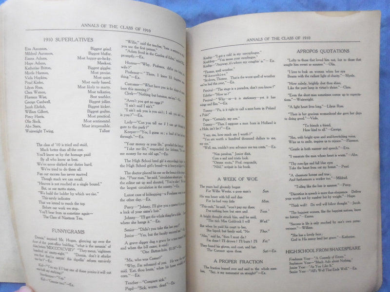 1910 ANNLS BURLINGTON HIGH SCHOOL YEARBOOK - BURLINGTON, NJ - YB 3388
