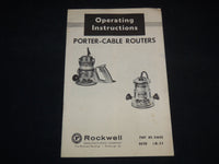 1970'S PORTER CABLE ROUTERS OPERATING INSTRUCTIONS - ROCKWELL MFG. CO. - J 9146