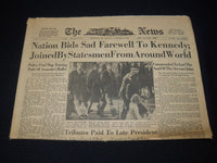 1963 NOVEMBER 25 THE NEWS - NATION BIDS SAD FAREWELL TO KENNEDY - NP 1847V