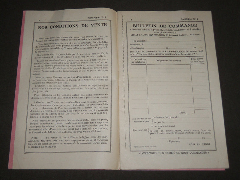 1900'S FOURNITURES SCOLAIRES ET GENERALES FRENCH CATALOGUE - FR 631