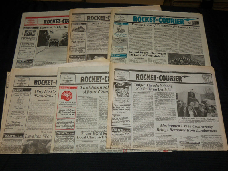 1991-1999 ROCKET COURIER - SHOPPER NEWSPAPERS LOT OF 18 - WYALUSING PA -NP 4250D
