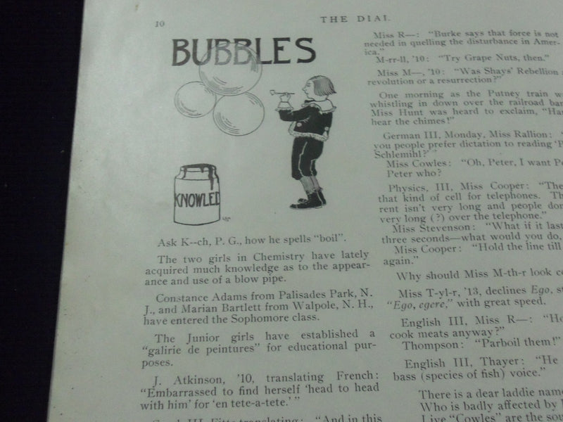 1909-1910 THE DIAL BRATTLEBORO HIGH SCHOOL MAGAZINE LOT OF 6 - INFO. - O 2342