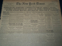 1923 NOV 7 NEW YORK TIMES NEWSPAPER - DEMOCRAT JUDICIARY CANDIDATES WIN- NT 7565