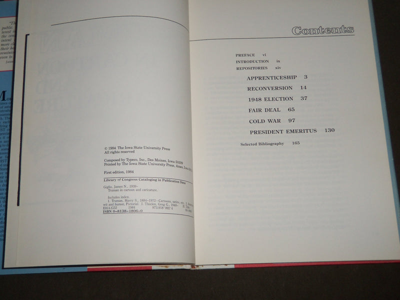 1984 TRUMAN IN CARTOON AND CARICATURE BY GIGLIO & THIELEN BOOK - KD 4718