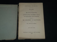1906 BRITISH MUSEUM GUIDE TO THE MANUSCRIPTS BOOK - GRENVILLE LIBRARY - J 4318