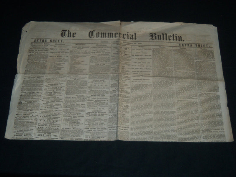 1866 DEC 22 THE COMMERCIAL BULLETIN BOSTON NEWSPAPER - STREET LIGHTS - NP 4186