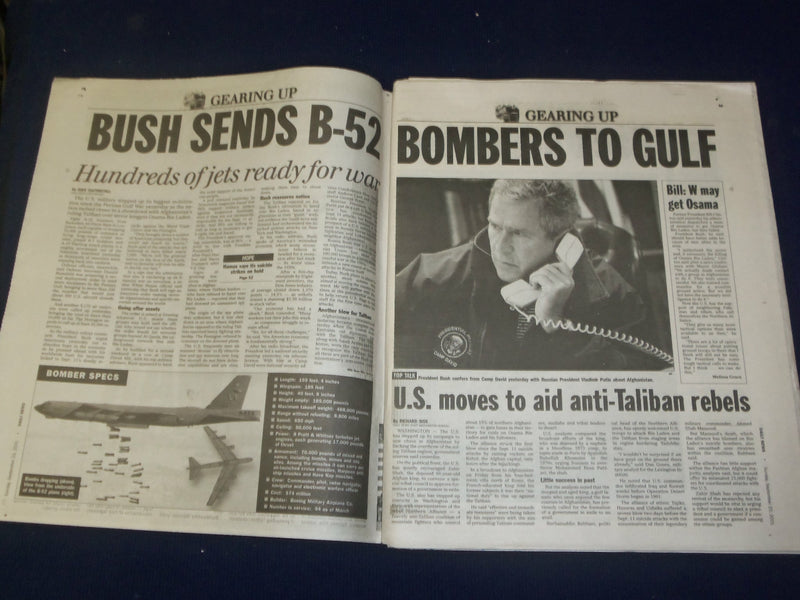 2001 SEP 23 NY DAILY NEWS NEWSPAPER - WINGS OF WAR - BOMBERS TO GULF - NP 4070