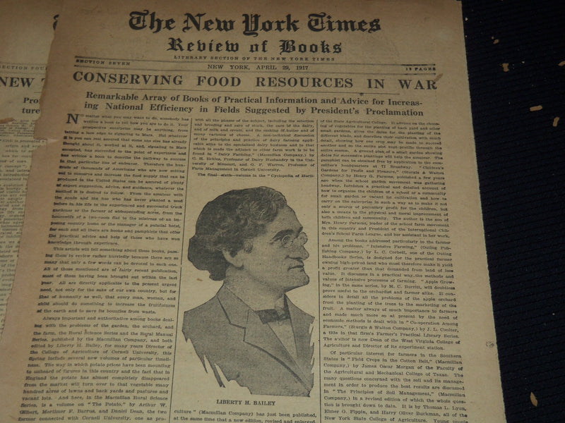 1917-1918 NEW YORK TIMES NEWSPAPER BOOK REVIEW SECTIONS LOT OF 20 - O 3221E