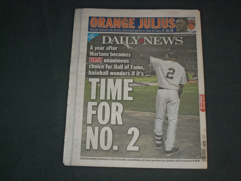 2019 NOVEMBER 19 NY DAILY NEWS NEWSPAPER - DE BLAS CEILING - FEMALES MAKE LESS