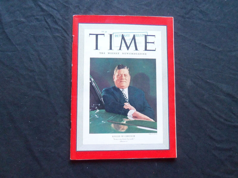 1939 OCTOBER 16 TIME MAGAZINE - KAUFMAN T. KELLER - T 682