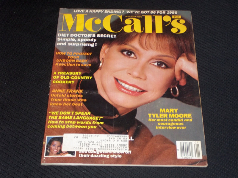 1986 JANUARY MCCALL'S MAGAZINE - MARY TYLER MOORE FRONT COVER - E 543