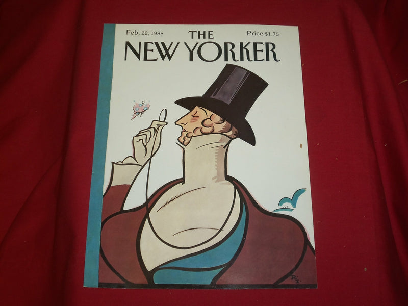 1988 FEBRUARY 22 NEW YORKER MAGAZINE FRONT COVER ONLY - GREAT ART FOR FRAMING