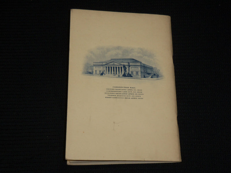 1932 FORTY-FIRST CONTINENTAL CONGRESS PROGRAM - AMERICAN REVOLUTION - J 6944