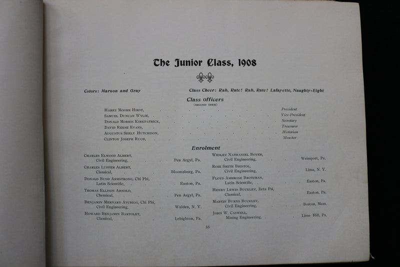 1908 THE MELANGE LAFAYETTE COLLEGE YEARBOOK - EASTON, PENNSYLVANIA - YB 3498