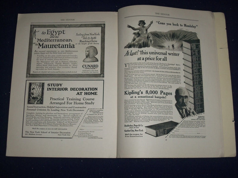 1925 THE MENTOR MAGAZINE LOT OF 6 DIFFERENT ISSUES- GREAT ADS - PHOTOS - O 1516J