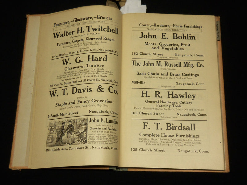 1917 NAUGATUCK DIRECTORY BOOK - CONNECTICUT - NICE ADS - KD 6312