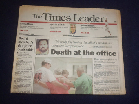 1999 AUG 6 WILKES-BARRE TIMES LEADER - ALAN MILLER, DEATH AT THE OFFICE- NP 8267