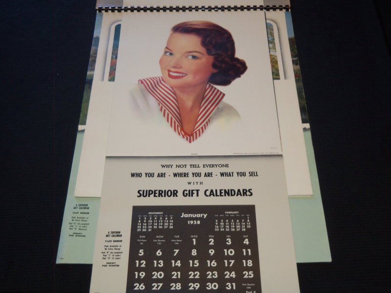 1958 SUPERIOR GIFT LINE HANGERS CALENDAR SALESMAN SAMPLE SHEETS BOOK - C 8