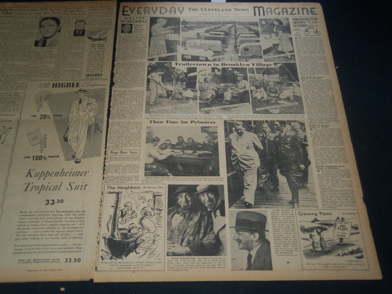 1941 JULY 21 CLEVELAND NEWS NEWSPAPER - DANGER TO AMERICA IS GROWING - NT 7464