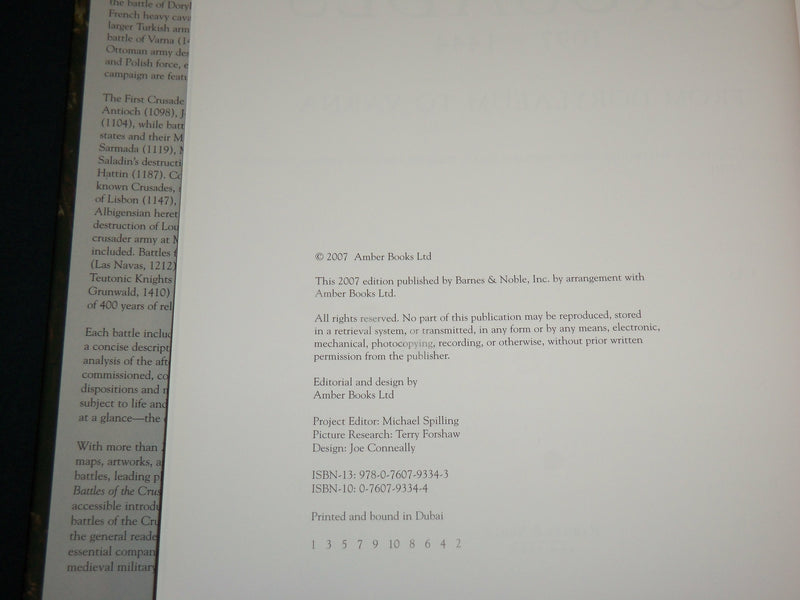 2007 BATTLE OF THE CRUSADES 1097-1444 FROM DORYLAEUM TO VARNA BOOK - R 702R